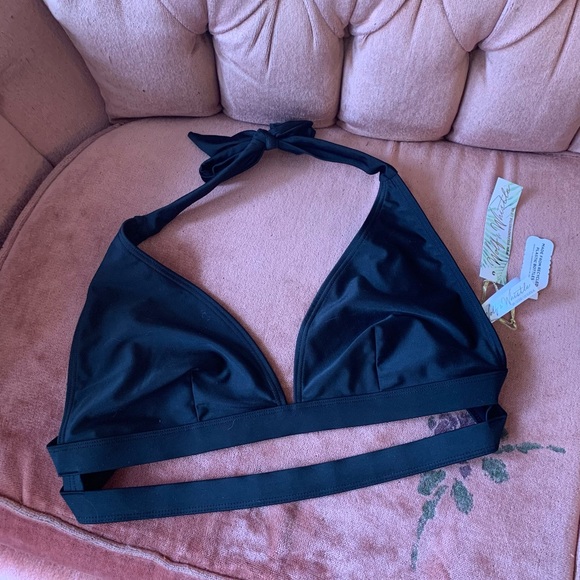 ASOS Strappy black triangle bikini top for DD cup - Picture 2 of 4